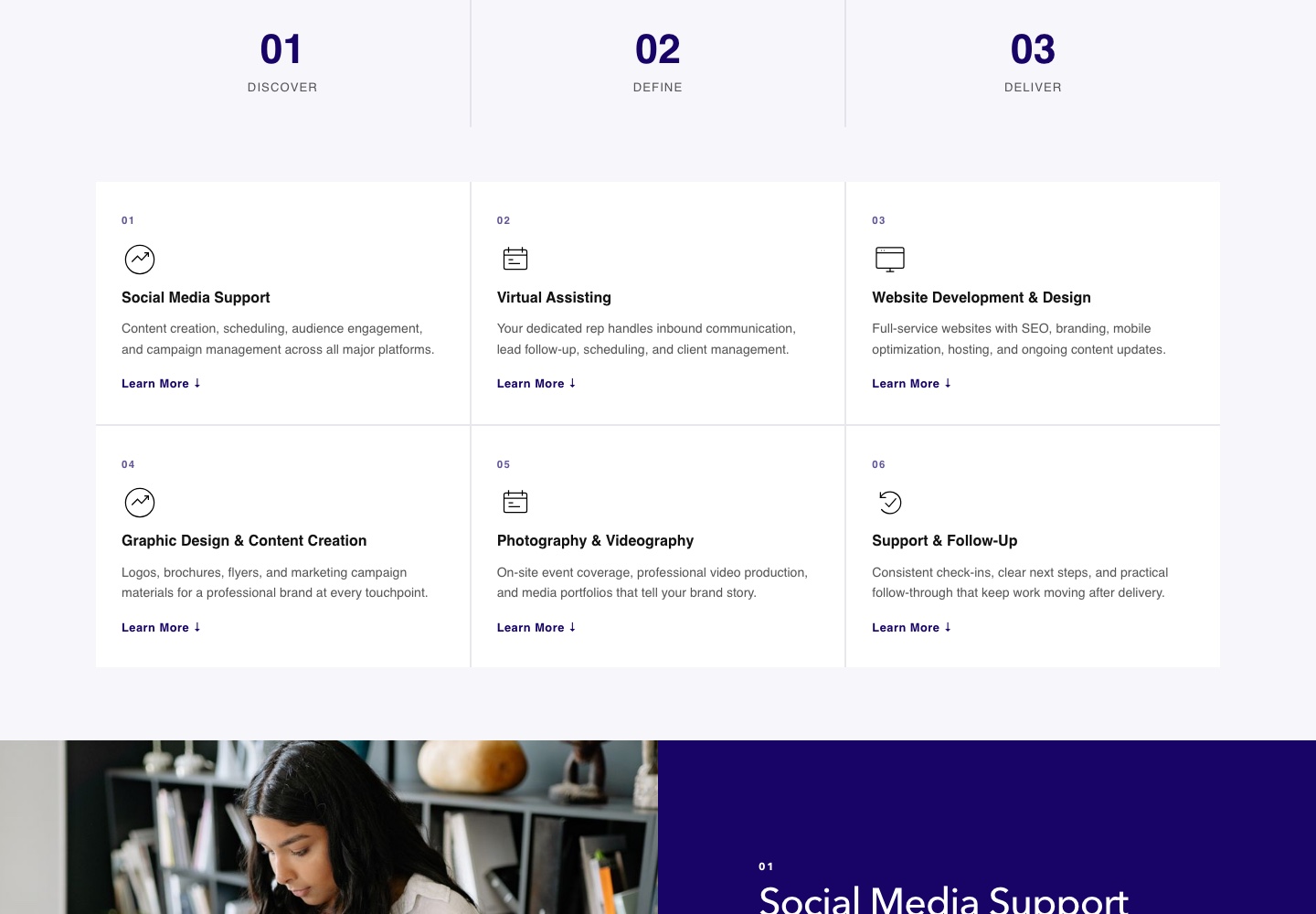 Northstar Studio services overview with six business-support offerings